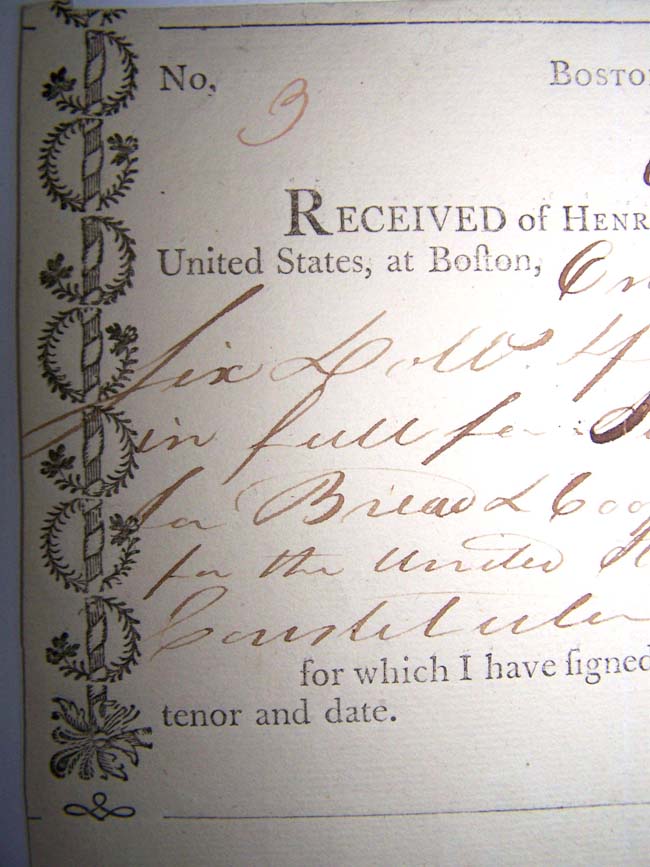 A Rare Receipt for Provisions for the Maiden Voyage of the Frigate U.S.S. CONSTITUTION issued in Boston on August 13, 1798. — image 2